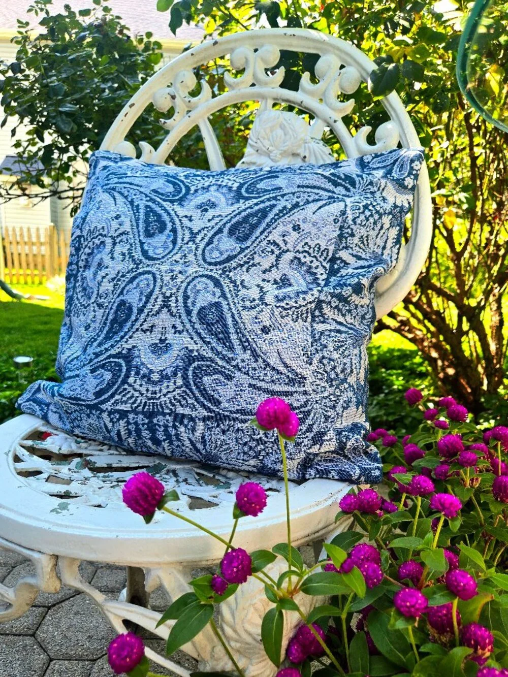 Hendeer Australia Set of 2 Woven Boho Blue Paisley Cushion Covers | Luxury Couch
